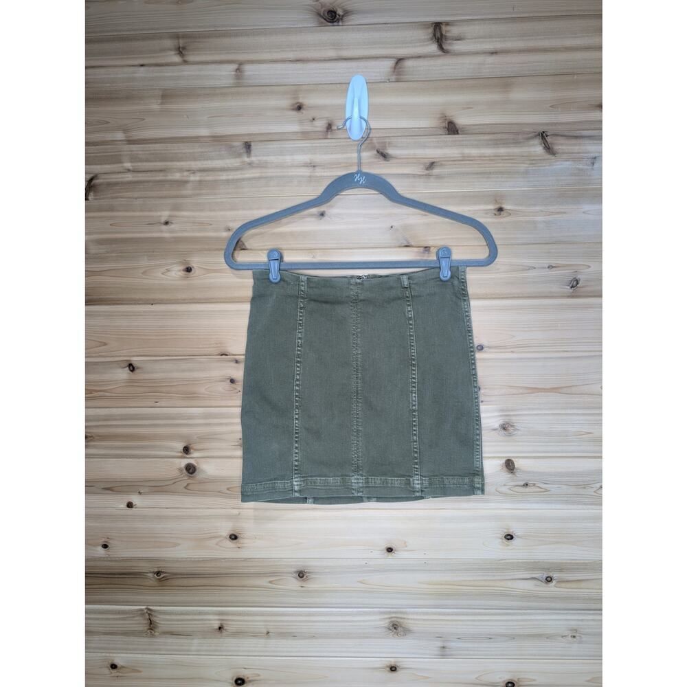 Free People Skirt‎ Womens 4 Green Olive Mini Skirt